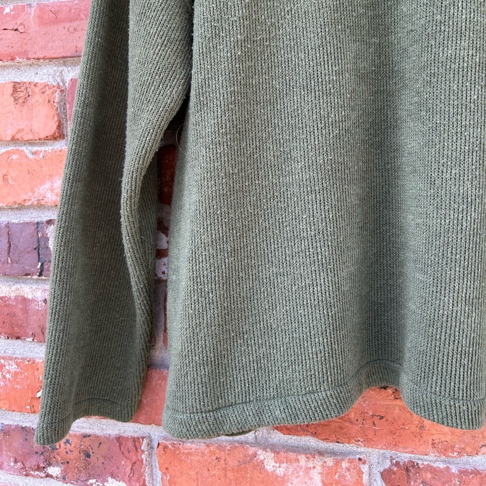 Madewell Ribbed Mock Neck Button Olive Green Women's Sweater Pockets Women’s XL - Picture 5 of 10
